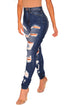 Sexy Denim Destroyed Ripped High Waist Skinny Jeans